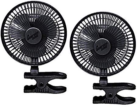 Comfort Zone CZ6C 6-Inch 2-Speed Clip-On Fan (Black, 2 Fans)