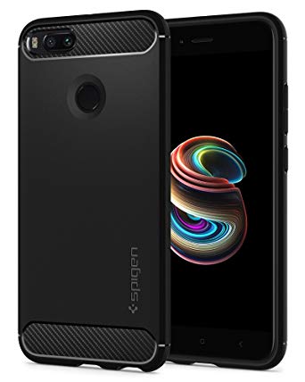 Xiaomi Mi A1/5X Case, Spigen Rugged Armor - Resilient Shock Absorption and Carbon Fiber Design for Mi A1/5X (2017) - Black