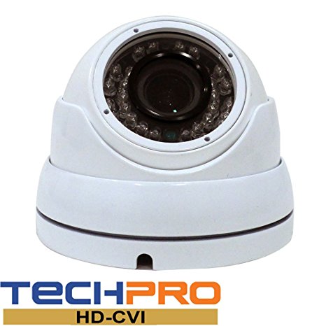2MP 1080p HD-CVI/HD-TVI/HD-AHD Motorized Zoom Dome Security Camera - 100' IR - 2.8-12mm Motorized Zoom Lens - High Definition Security Recording over Coax Cable