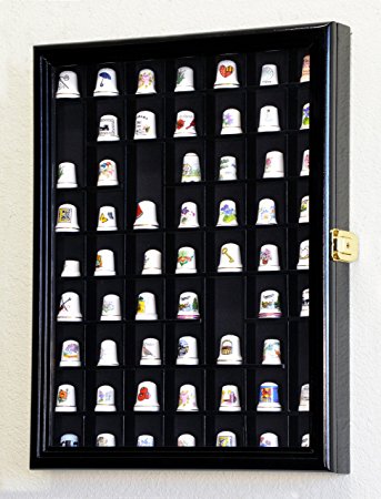 59 Opening Thimble / Small Miniature Display Case Cabinet Holder Wall Rack 98%UV Lockable