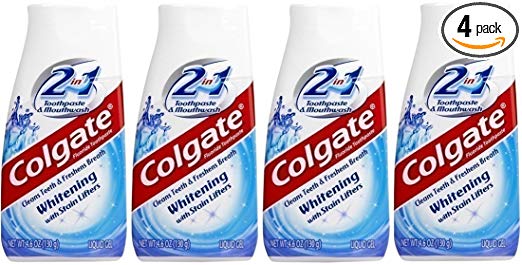 Colgate 2-in-1 Whitening With Stain Lifters Toothpaste 4.60 Oz (4 Packs)