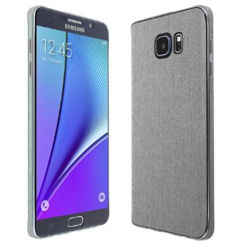 Skinomi TechSkin - Samsung Galaxy Note 5 Screen Protector  Brushed Aluminum Full Body Skin with Free Lifetime Replacement  Front and Back Premium HD Clear Film Ultra Invisible and Anti-Bubble Shield