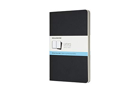 Moleskine Cahier Soft Cover Journal, Set of 3, Dotted, Large (5" x 8.25") Black - for Use as Journal, Sketchbook, Composition Notebook