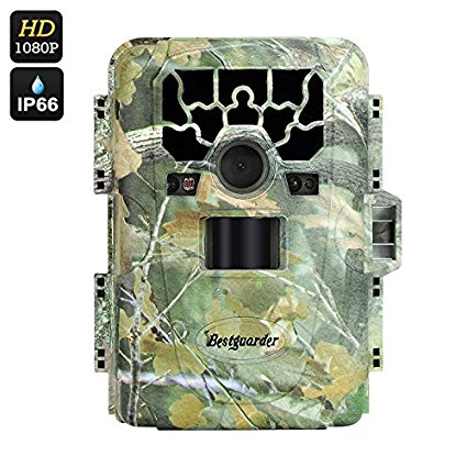 Bestguarder HD Waterproof IP66 Infrared Night Vision Game & Trail Hunting Scouting Ghost Camera Take 12MP Image, 6 Months Standby, 2 Inch Screen, Speaker   Mic, PIR, 23M Night Vision