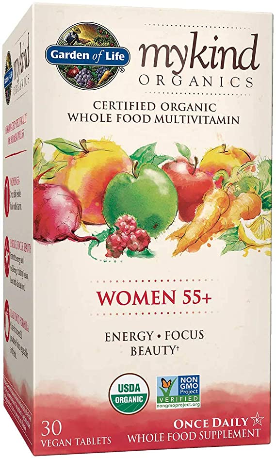 Garden of Life My Kind Organic Women 55  Multivitamin, Energy, Focus, Beauty, 30 Tablets