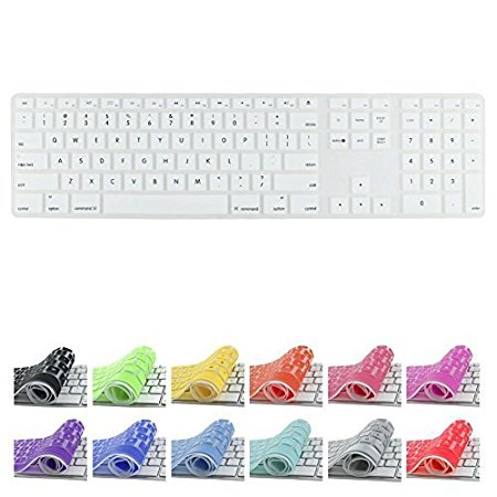 All-inside White Keyboard Cover for iMac Wired USB Keyboard