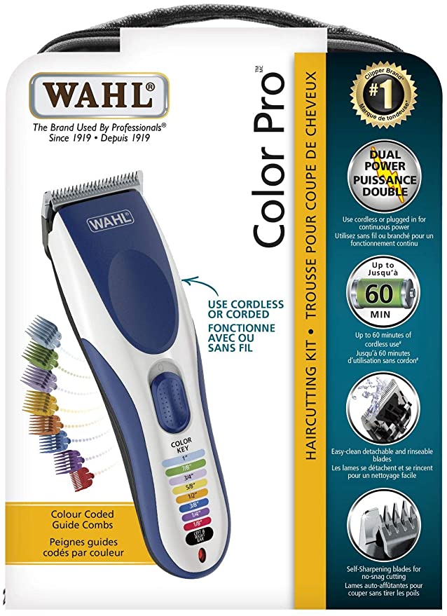 Wahl Color Pro Cordless and Corded Haircutting Kit -17 Piece