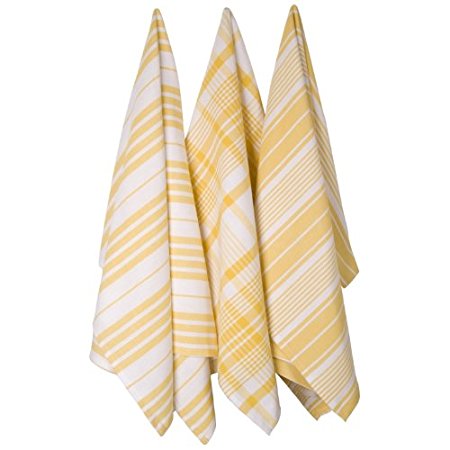 Now Designs Jumbo Pure Kitchen Towel Set of 3, Lemon Yellow