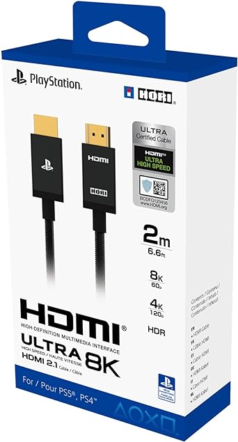 HORI Ultra High Speed HDMI Cable for Playstation® 5 - Officially Licensed by Sony