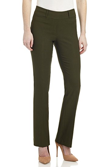 Rekucci Women's "Ease In To Comfort Fit" Barely Bootcut Stretch Pants