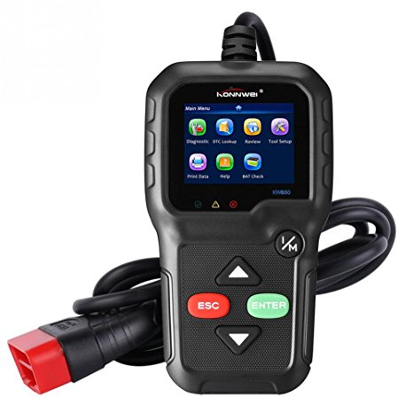 KW680 OBD2 Scanner Car Code Reader Scan Tool Full OBDII EOBD Functions Car Scan Tool Vehicle Engine with O2 Sensor Test and On Board Monitor Test-Black