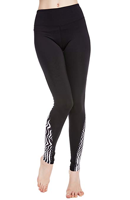 icyzone Women's Activewear Tights Zip Pocket Yoga Gym Pants Workout Ankle Leggings