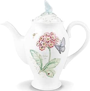 Lenox Butterfly Meadow Coffee Pot with Lid, White -