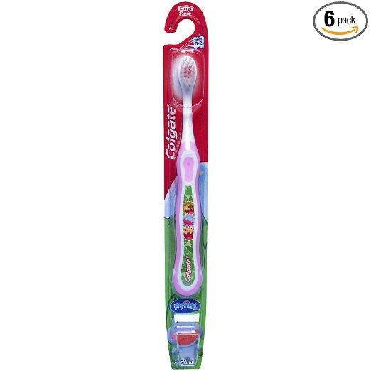 Colgate My First Baby and Toddler Toothbrush, Extra Soft - Colors Vary (6 Pack)