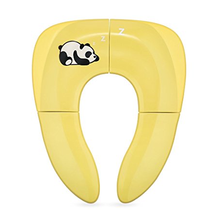 Jerrybox Foldable Travel Potty Seat for Babies, Toddlers Potty Seat, Toilet Training with Carrying Bag (Yellow)