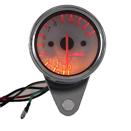 INNOGLOW Motorcycle Tachometer Led Digital Speedometer Odometer Dual Backlit 0~13000RPM Headlight Indicator