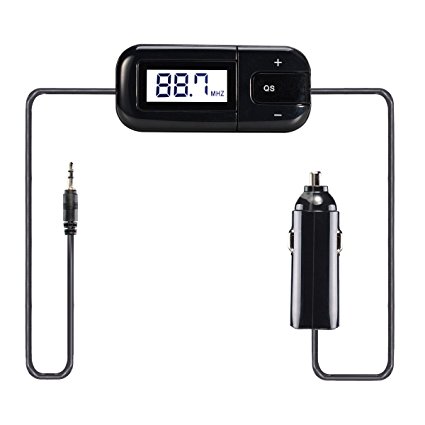 FM Transmitter, cresawis Wireless FM Transmitter Radio Car Kit with 3.5mm Audio Plug Hands-free Calling and Car Charger for iPhone 6s, 6s plus and Android Smart Phones
