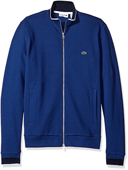 Lacoste Men's Long Sleeve Semi-Fancy Pique Full-Zip