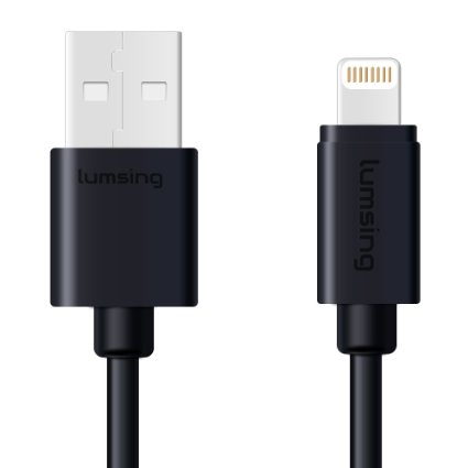 Lumsing Lightning to USB Cable Apple Certified Sync and Charging Cord(3.3 Feet/1M) with Ultra Compact Connector Head for iPhone, iPod and iPad(Black)