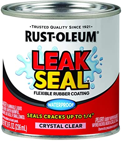 Rust-Oleum 279614 LeakSeal Rubberized Sealant, 8 oz, Crystal Clear