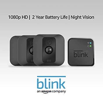 Blink XT Home Security Camera System with Motion Detection, Wall Mount, HD Video, 2-Year Battery Life and Cloud Storage Included - 3 Camera Kit