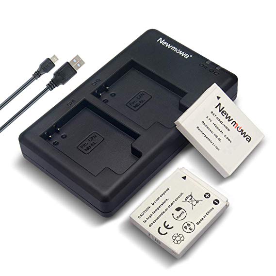 Newmowa NB-6L Battery (2 Pack) and Dual USB Charger Kit for Canon NB-6L and Canon Powershot D10, D20, D30, S90, S95, S120, SD770 is, SD980 is, SD1200 is, SD1300 is, SD3500 is, SD4000 is, SX240 HS