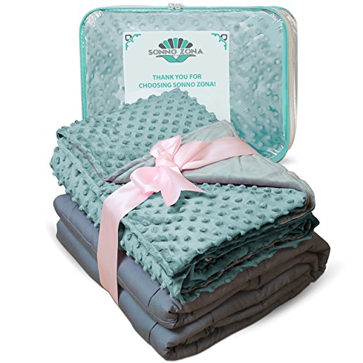 Weighted Blankets Adult Size-For Heavy Stress Relief, Autism, Restless Leg Syndrome & natural calm for anxiety - Tide 48x72" 15 LBS- Blankets made from our best Relaxation Sleep Fabric