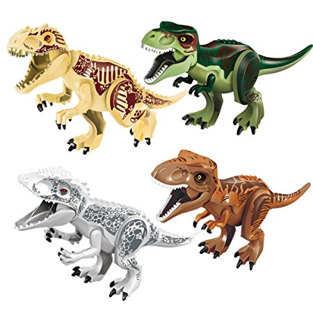Mini Compatible Jurassic World Dinosaur Toy Figures Bricks CZP Tyrannosaurus Rex Building Dinosaur Toys (4PCS)