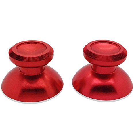 PinPle Metal Analog Thumbsticks Thumb Stick Joystick Replacement Cap Cover for PS4 PlayStation 4 Red