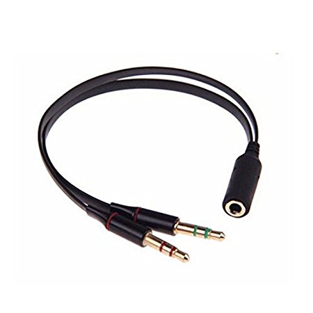 D & K Exclusives Headphone Splitter For Computer 3.5mm Female to 2 Dual 3.5mm Male Headphone Mic Audio Y Splitter Cable Smartphone Headset to PC Adapter