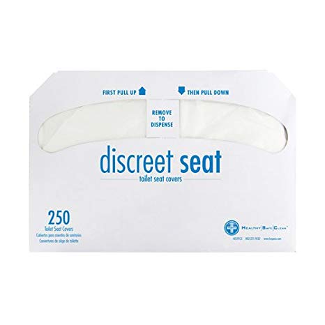 Hospeco Discreet Seat DS-1000 Half-Fold Toilet Seat Covers, White (4 Pack of 250)