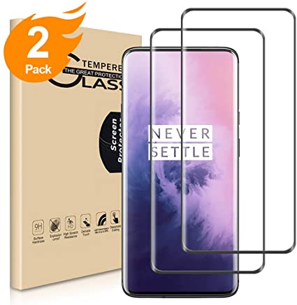 RHESHINE OnePlus 7 Pro/7T Pro Screen Protector, [2 Pack] Premium Tempered Glass Screen Protector film for OnePlus 7/7T Pro [9H hardness] [Anti-Scratch][Fingerprints Sensor Compatible]