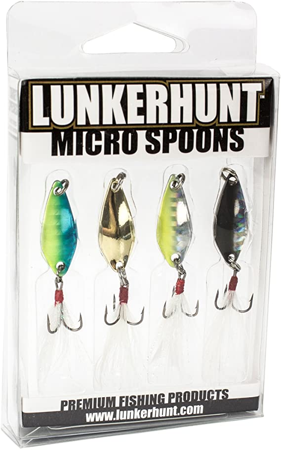 Lunkerhunt MS01 4-Pack Style Micro Spoon Series Fishing Lure