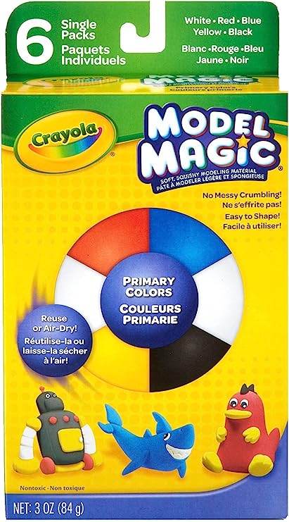 Crayola Model Magic, Modeling Material, .5 Ounces 6/Pkg-Primary