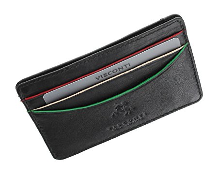 Visconti Augusta Collection OAKMONT Slim Leather Credit Card Holder AG15 Black