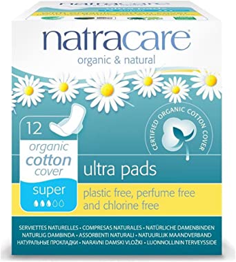 Natracare Organic Cotton Ultra Pad With Wings Super 12 Pads
