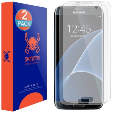 Galaxy S7 Edge Screen Protector (2-Pack,Full Coverage Matte), Skinomi® MatteSkin - Anti-Glare / Anti-Fingerprint / Anti-Bubble - Lifetime Warranty