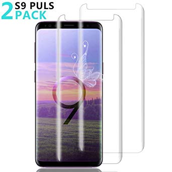 [2 Pack] Galaxy S9 Plus Screen Protector, [Anti-Scratch] [High Definition] [Bubble Free] [Anti-Fingerprint] Tempered Glass Screen Protector Compatible Samsung Galaxy S9 Plus