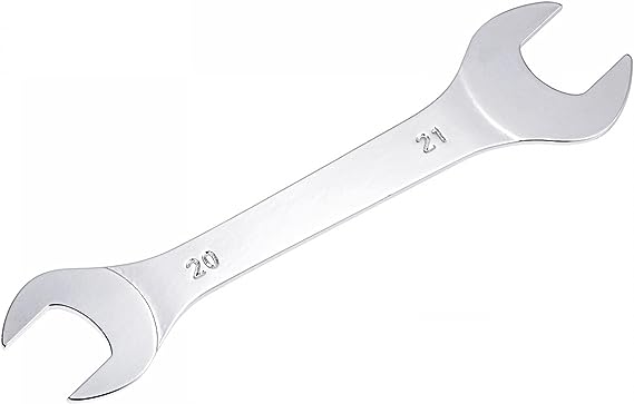 uxcell Thin Open End Wrench, 20mm x 21mm Metric Mirror-Chrome Plated High Carbon Steel, for Household Maintenance and General Repairs