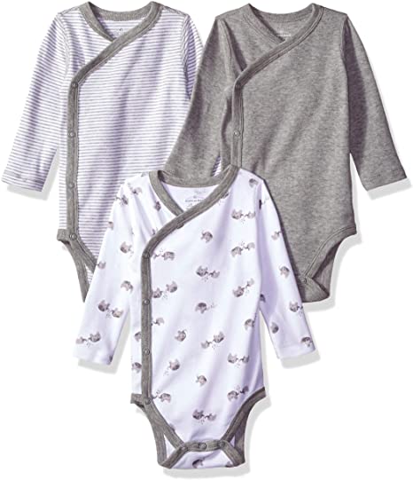 Moon and Back Baby Organic 3-Piece Long Sleeve Side Snap Bodysuits