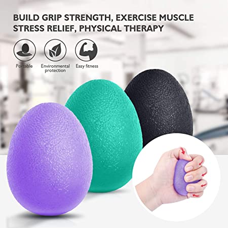 Peradix Hand Exercise Stress Relief Balls, Hand Grip Strengthener balls Finger Therapy Squeeze Training for adults and Children/kids-Set of 3 Resistance