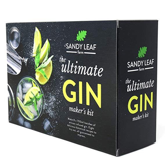 Sandy Leaf Farm Ultimate Gin Maker's Kit - Make eight big bottles of your own gin - Flavours including classic citrus, chocolate orange, pink, Christmas and more