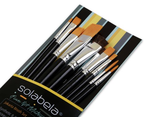 Solabela® Artist Brushes. Set of 10 - Jakarta Art Brush Set