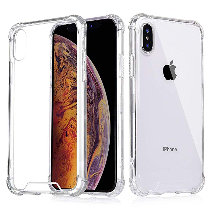 iXCC iPhone Xs Case, Crystal Clear Hard Cover Case [Shock Absorption] with Soft TPU Bumper for iPhone Xs (5.8 Inch 2018 Release) - Clear