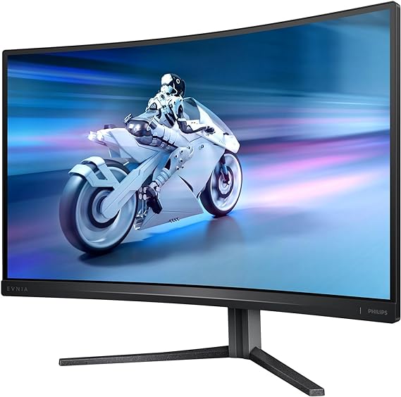 PHILIPS Evnia 27M2C5500W - 27" QHD Curved Gaming Monitor, 240Hz, VA, 0.5ms, FreeSync premium pro, Low input Lag, Height adjust, HDR (2560 x 1440 @ 240Hz, 400 cd/m², HDMI 2.0 / DP 1.4 / USB 3.2)