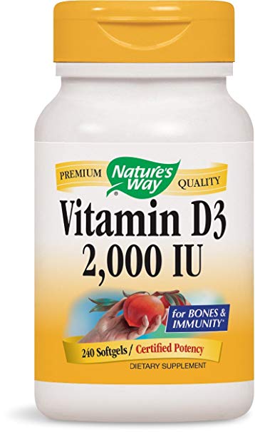 Natures Way Vitamin D-3, 240 Softgels, 2000 Iu