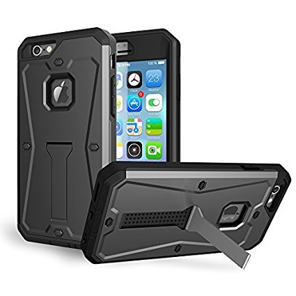 iPhone 6/6S Case,DeeXop Phone Case[KICK-STAND]Protective.**Anti-Slip **Shock Absorption**Dual layer Protective Case [[Material:PC TPU] ]with Built-in kickstand for iPhone 6 4.7,Grey