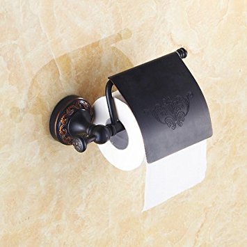 Oulantron Oil Rubbed Bronze Brass Toilet Paper Holder Roll Tissue Bracket Wall Mounted