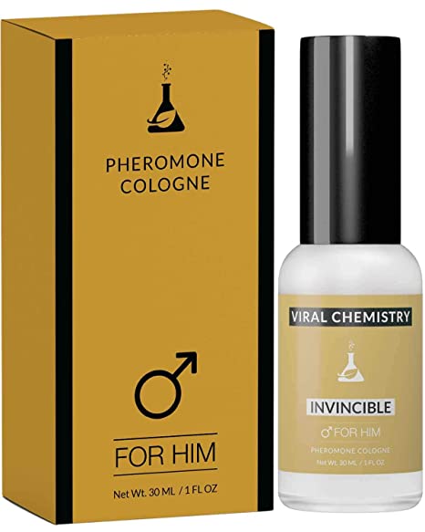 Pheromones to Attract Women for Men (Invincible) - Exclusive, Ultra Strength Organic Fragrance Body Cologne Spray - 1 Fl Oz (Human Grade Pheromones to Attract Women)