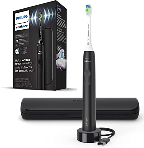 Philips Sonicare Electric Toothbrush DiamondClean, Rechargeable Electric Tooth Brush with Pressure Sensor, Sonic Electronic Toothbrush, Travel Case, Black